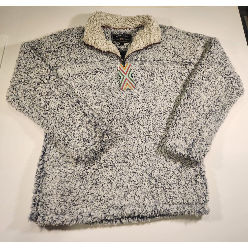 TRUE GRIT Men's Frosty Tipped 1/4 Zip Pullover NWT, Small MSRP $145